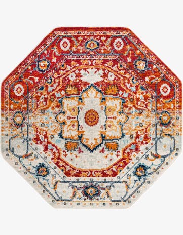 Rust Red Madeline Vintage Octagon Rug