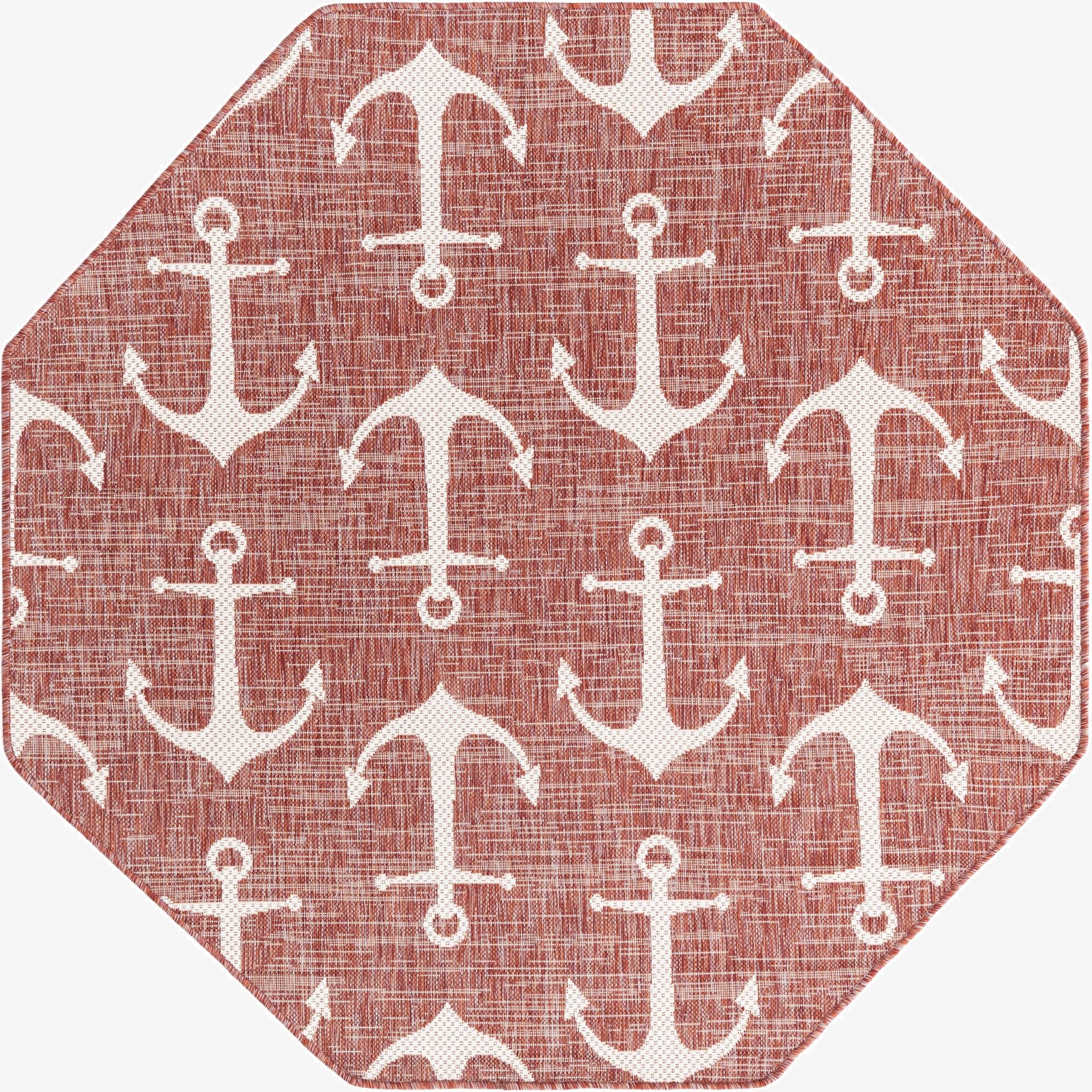 5' 3 x 5' 3  Washable Coastal Indoor / Outdoor Octagon Rug