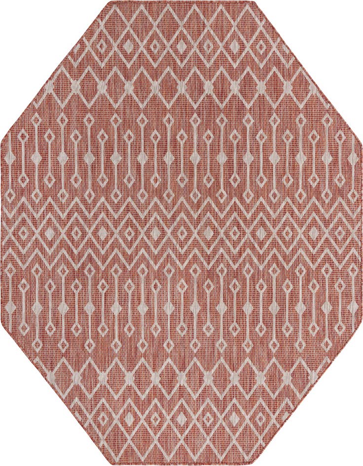 Detail image of 7' 10 x 7' 10 Easy-Clean Trellis Indoor / Outdoor Octagon Rug