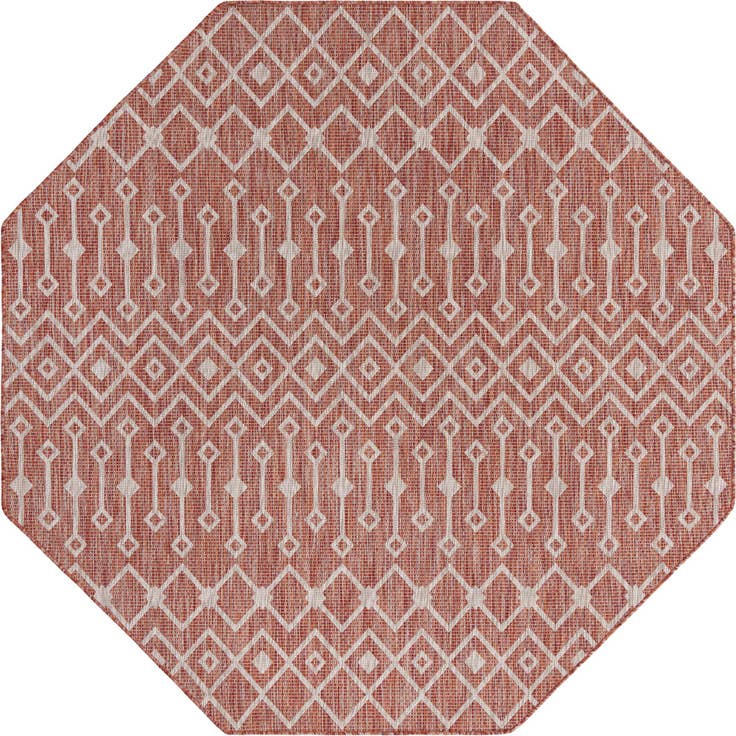 Detail image of 7' 10 x 7' 10 Easy-Clean Trellis Indoor / Outdoor Octagon Rug