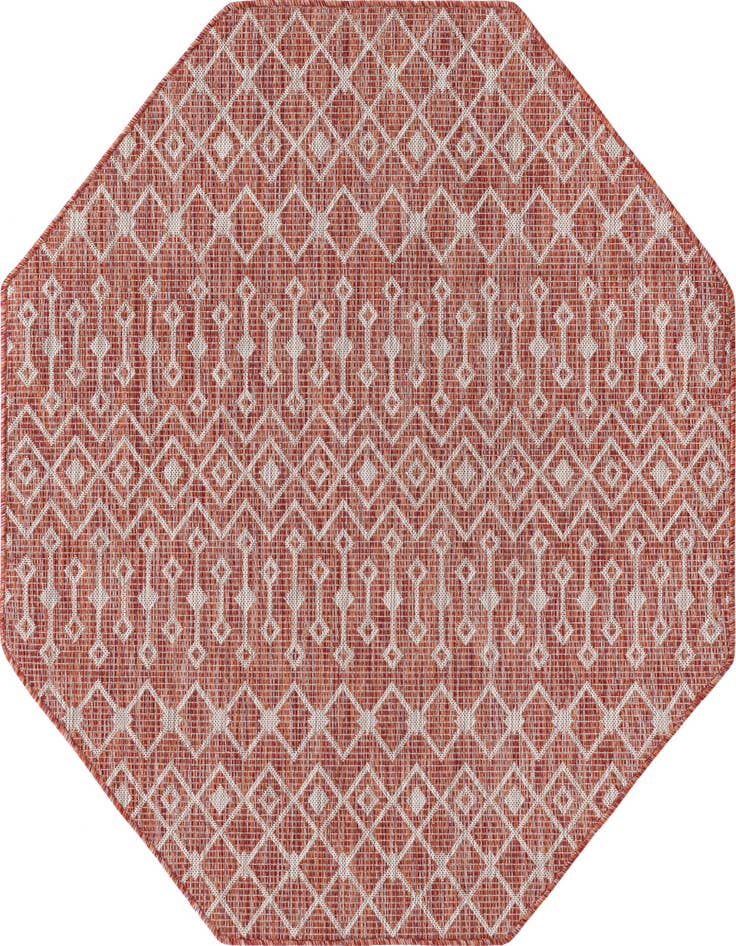 Detail image of 5' 3 x 5' 3 Easy-Clean Trellis Indoor / Outdoor Octagon Rug