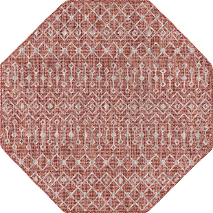 Detail image of 5' 3 x 5' 3 Easy-Clean Trellis Indoor / Outdoor Octagon Rug