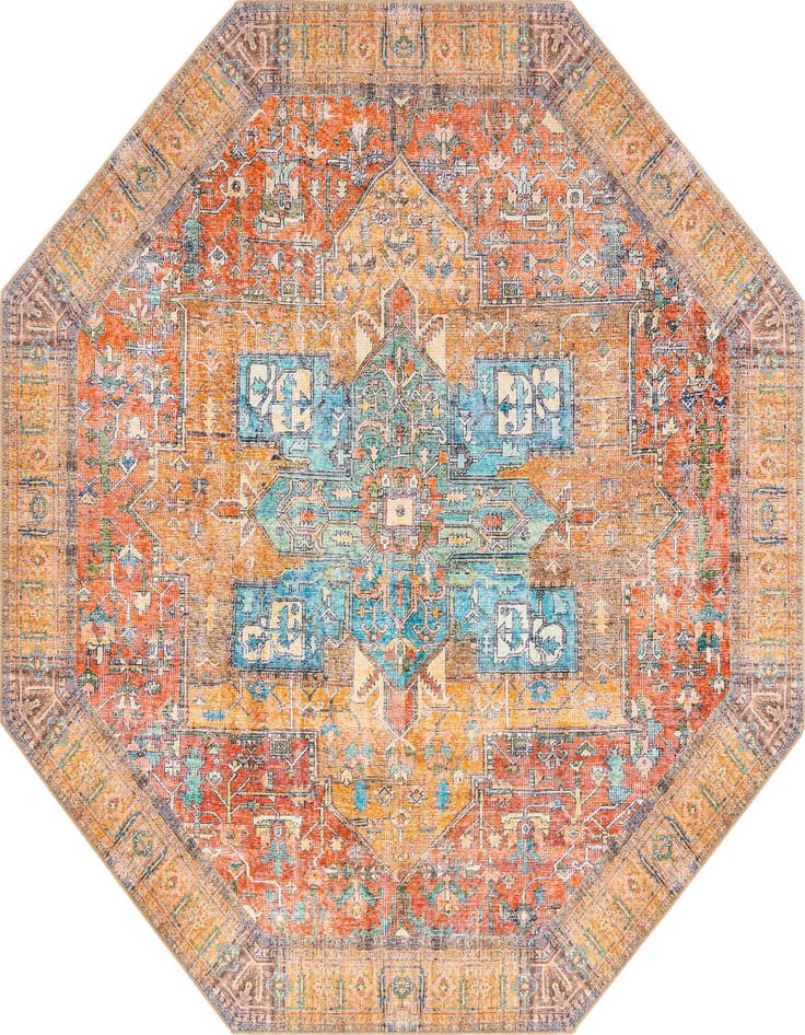 Detail image of 7' 6 x 7' 6 Washable Timeless Octagon Rug
