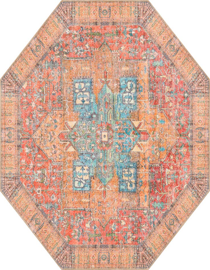 Detail image of 5' x 5' Washable Timeless Octagon Rug