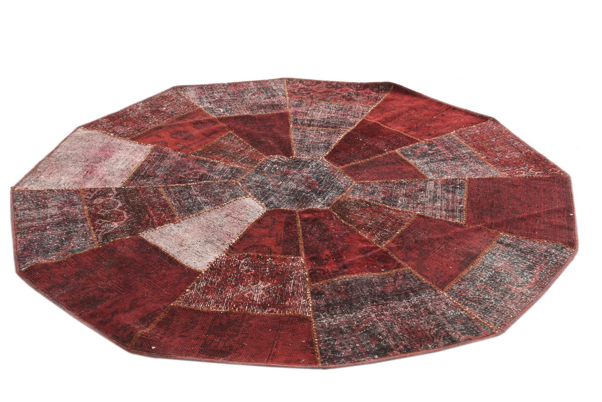 6' 10 x 6' 10 Hand Woven Ultra Vintage Wool Octagon Rug