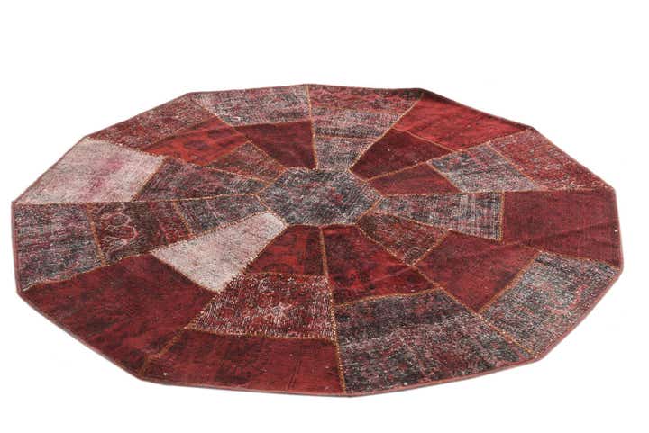 6' 10 x 6' 10 Hand Woven Ultra Vintage Wool Octagon Rug