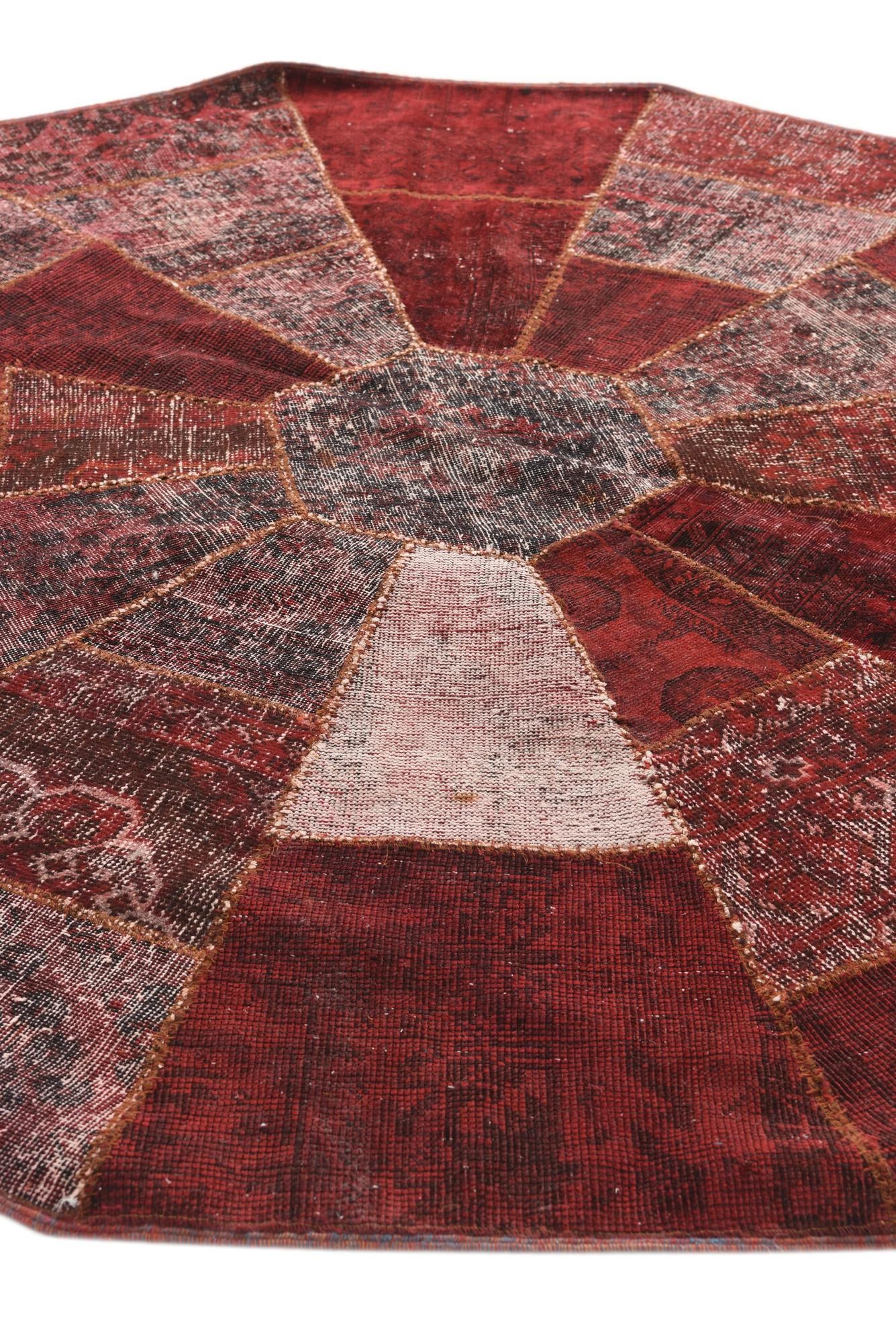 6' 10 x 6' 10 Hand Woven Ultra Vintage Wool Octagon Rug