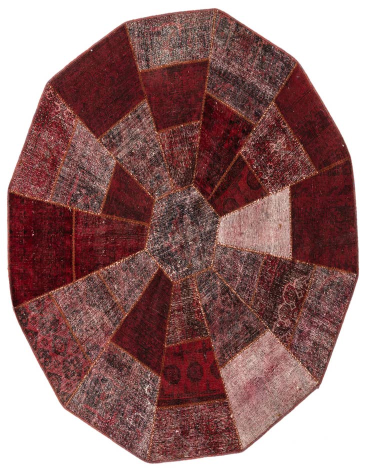 Detail image of 6' 10 x 6' 10 Hand Woven Ultra Vintage Wool Octagon Rug