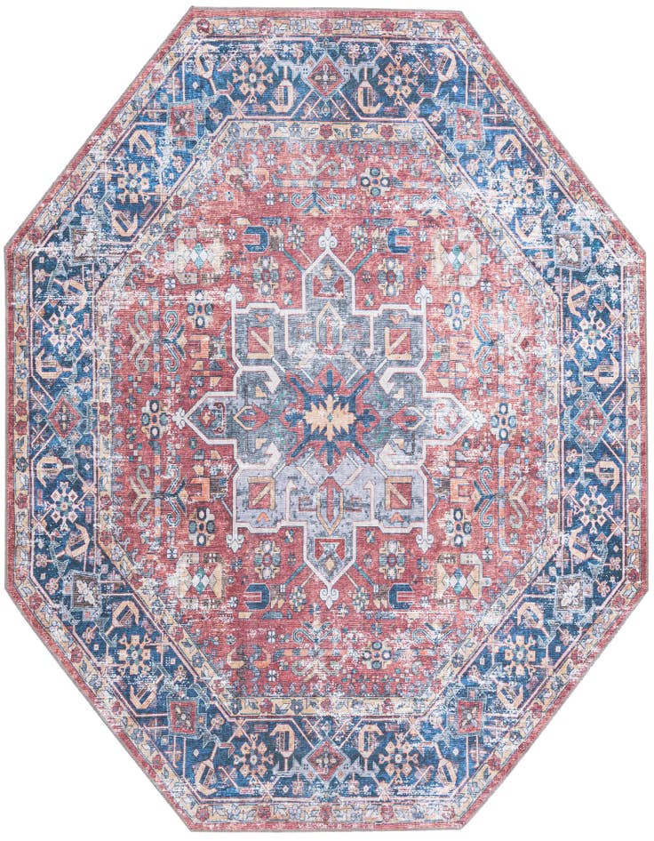 Detail image of 7' 10 x 7' 10 Washable Yara Octagon Rug