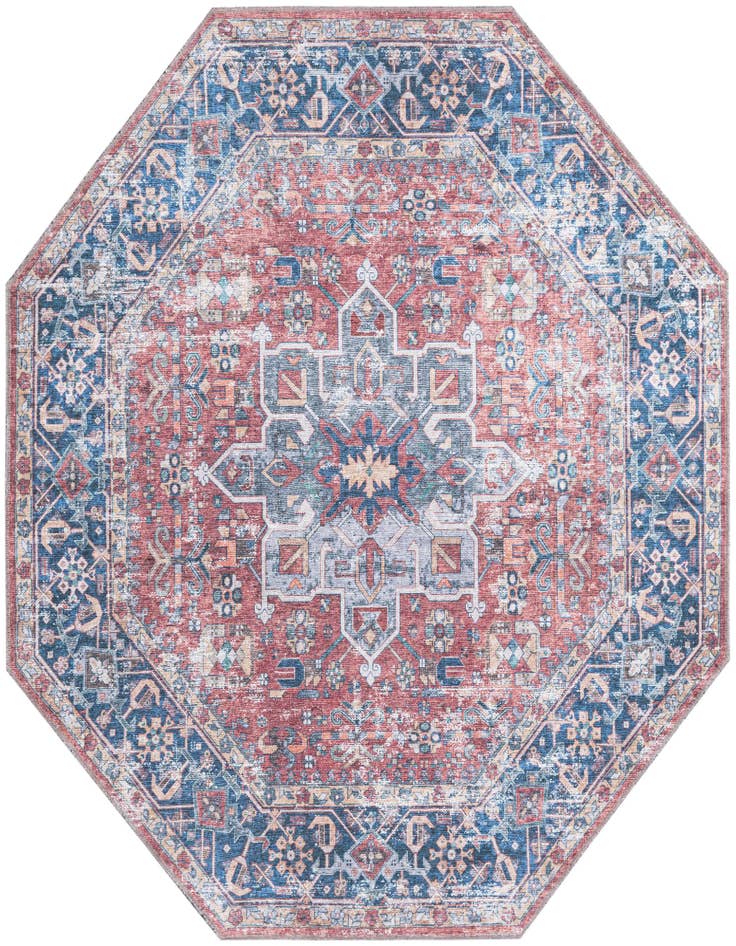 Detail image of 5' x 5' Washable Yara Octagon Rug