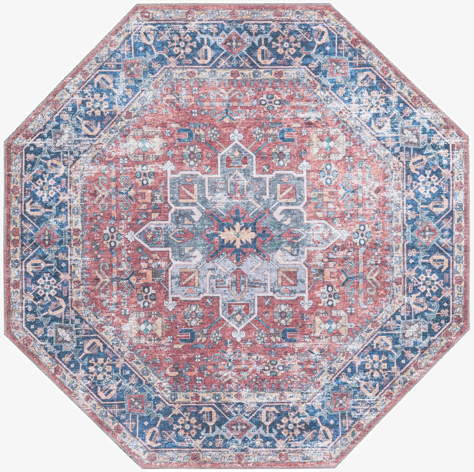 Primary image 5' x 5'  Washable Yara Octagon Rug
