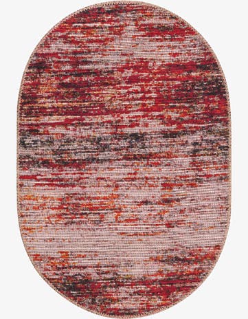 Rust Red Asha Oval Rug