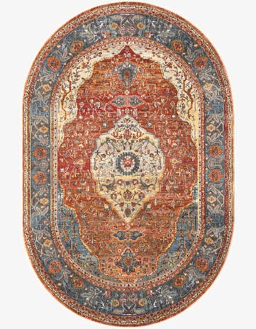 Rust Red Havana Oval Rug
