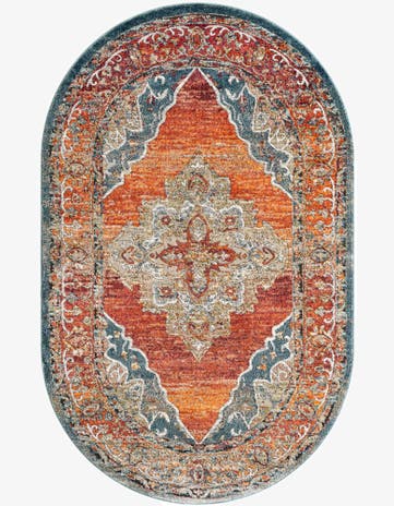 Rust Red Isabella Oval Rug