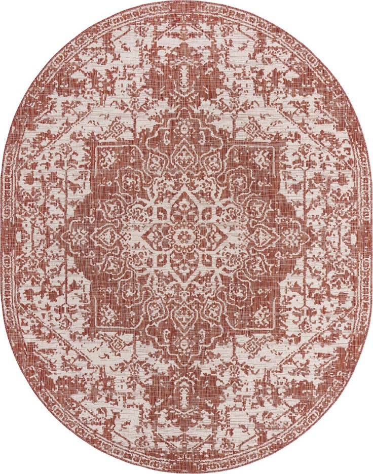 Detail image of 7' 10 x 10' Easy-Clean Jill Zarin Dubai Indoor / Outdoor Oval Rug