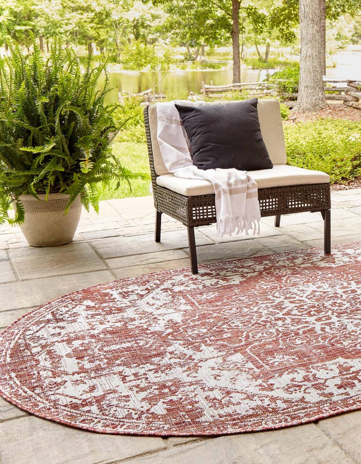 Detail image of 5' 3 x 8' Easy-Clean Jill Zarin Dubai Indoor / Outdoor Oval Rug