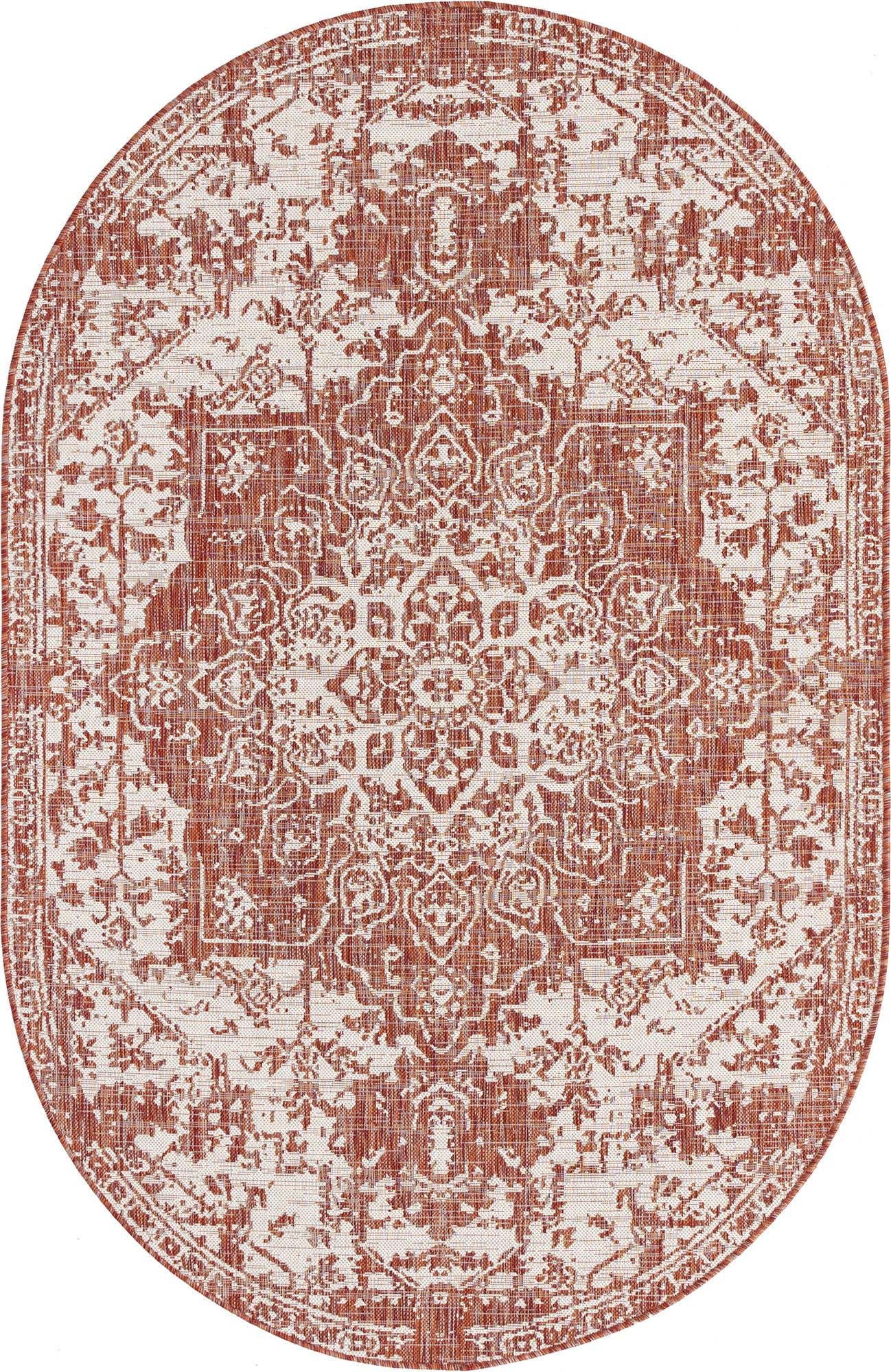 5' 3 x 8' Easy-Clean Jill Zarin Dubai Indoor / Outdoor Oval Rug