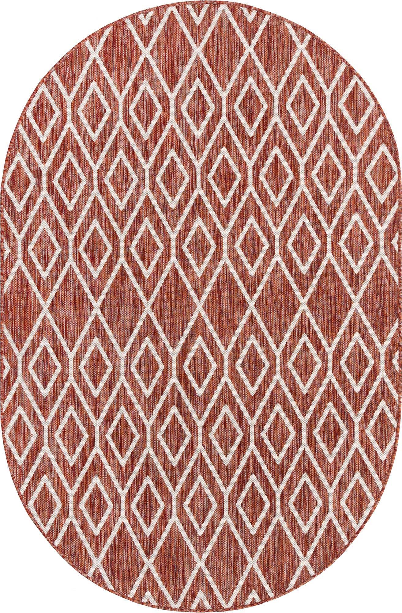 5' 3 x 8' Easy-Clean Jill Zarin Turks and Caicos Indoor / Outdoor Oval Rug