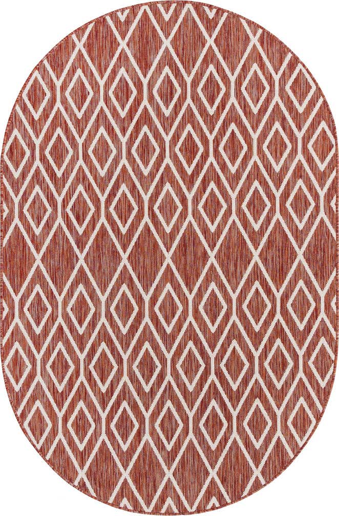 5' 3 x 8' Easy-Clean Jill Zarin Turks and Caicos Indoor / Outdoor Oval Rug