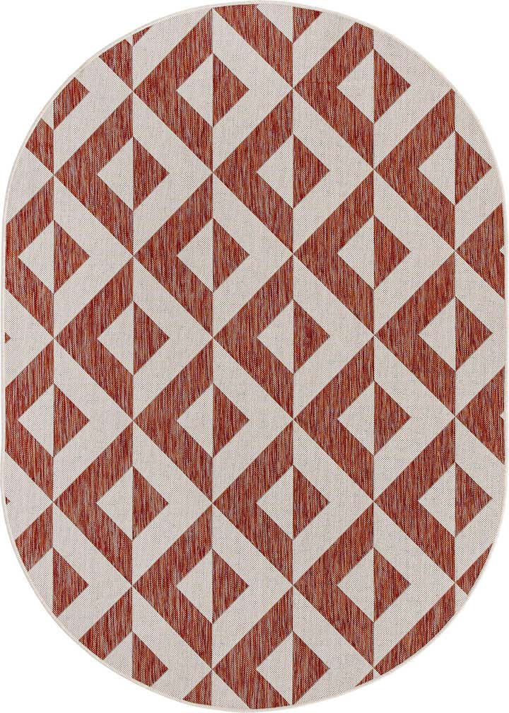5' 3 x 8' Easy-Clean Jill Zarin Napa Indoor / Outdoor Oval Rug