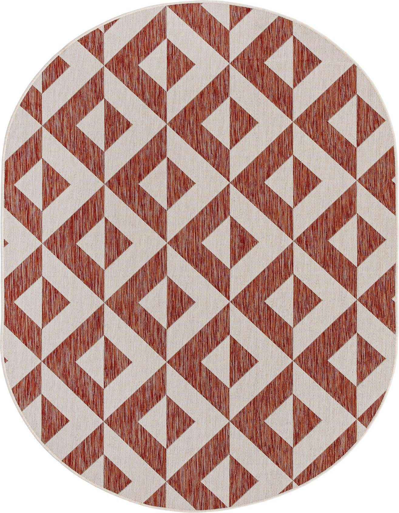 5' 3 x 8' Easy-Clean Jill Zarin Napa Indoor / Outdoor Oval Rug