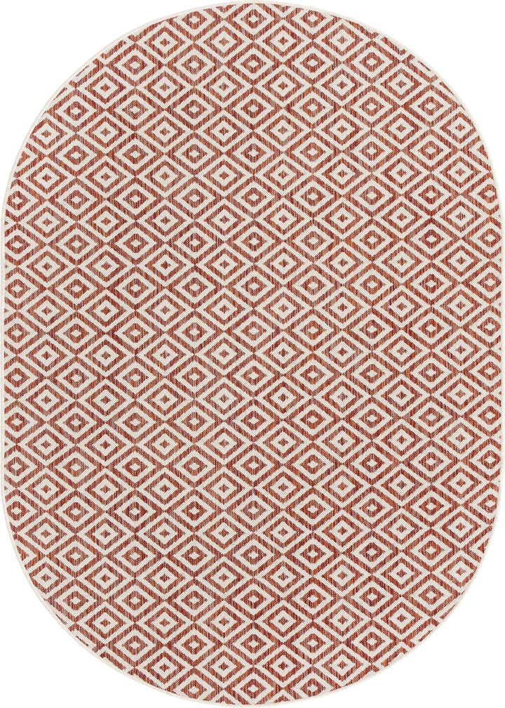 5' 3 x 8' Easy-Clean Jill Zarin Costa Rica Indoor / Outdoor Oval Rug