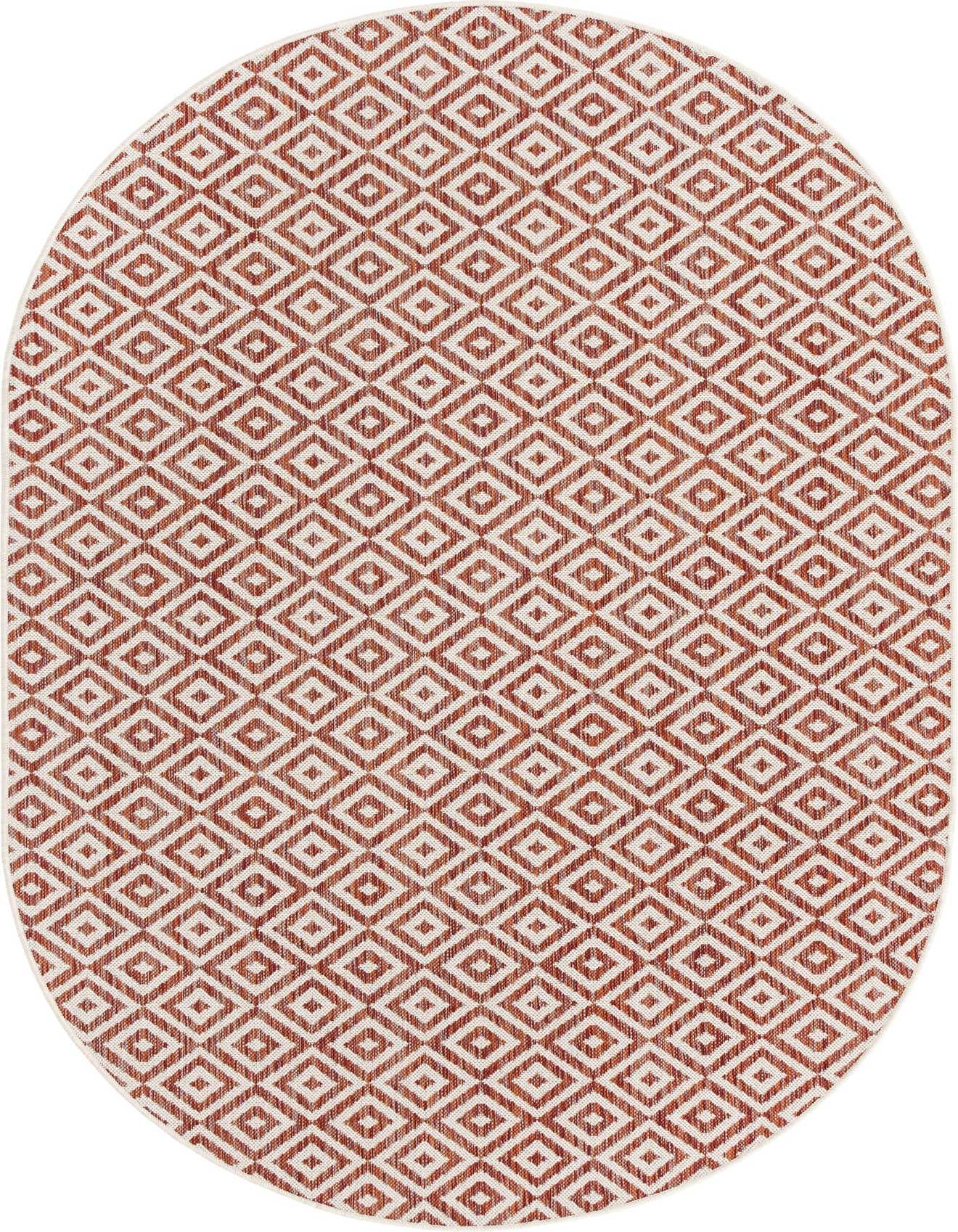 5' 3 x 8' Easy-Clean Jill Zarin Costa Rica Indoor / Outdoor Oval Rug