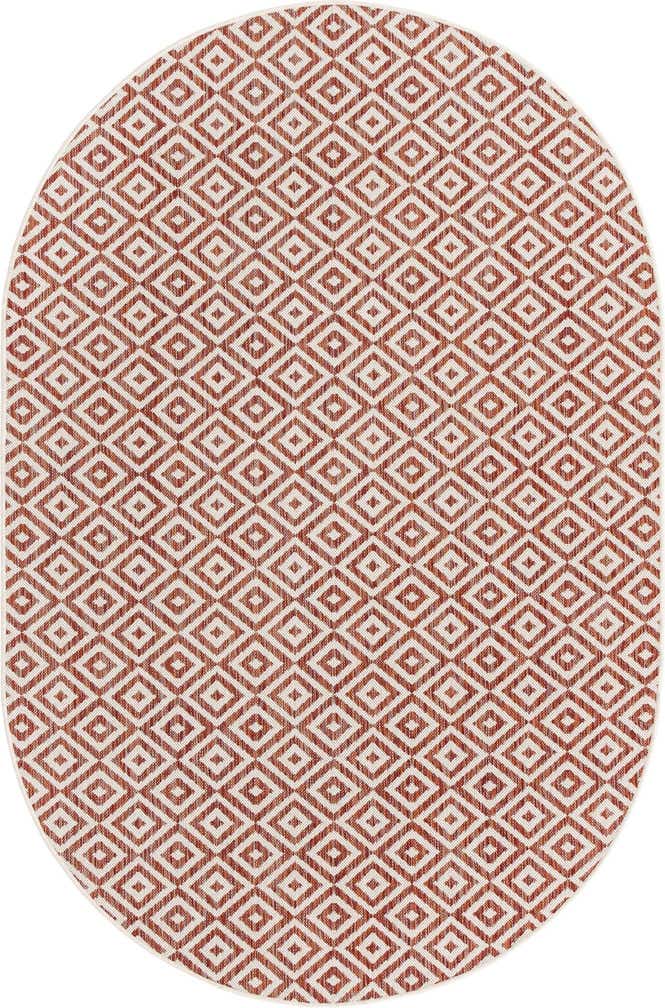 5' 3 x 8' Easy-Clean Jill Zarin Costa Rica Indoor / Outdoor Oval Rug