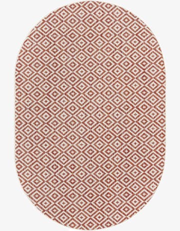 5' 3 x 8' Easy-Clean Jill Zarin Costa Rica Indoor / Outdoor Oval Rug