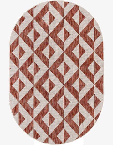 5' 3 x 8' Easy-Clean Jill Zarin Napa Indoor / Outdoor Oval Rug