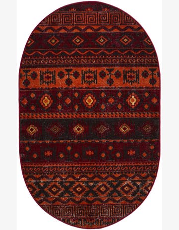 Rust Red Lucerne Oval Rug