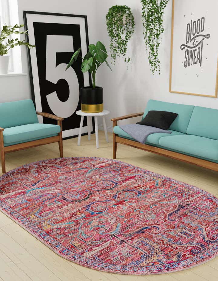 160cm x 245cm Waschbar Maahru Oval Teppich