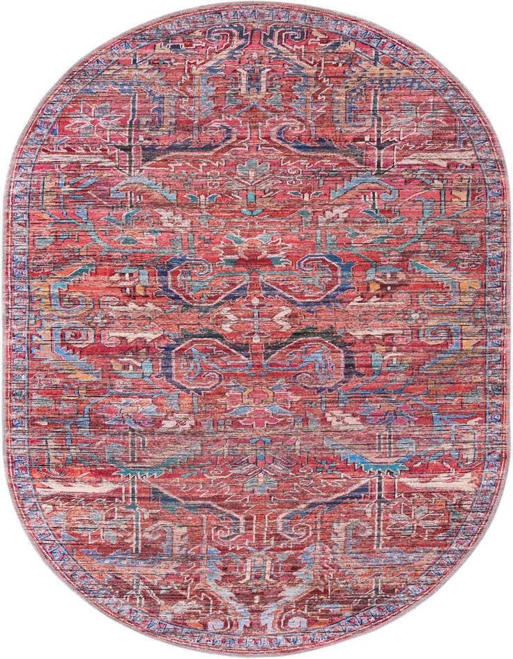 Detail image of 5' 3 x 8' Washable Maahru Oval Rug