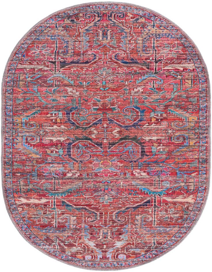 Detail image of 4' x 6' Washable Maahru Oval Rug