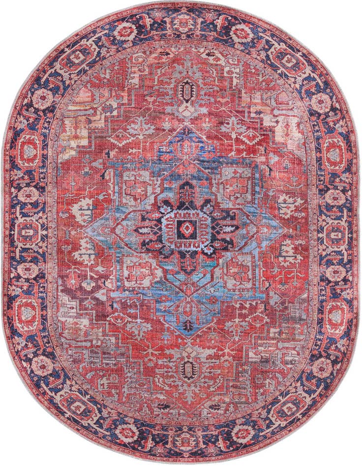 Detail image of 5' 3 x 8' Washable Maahru Oval Rug