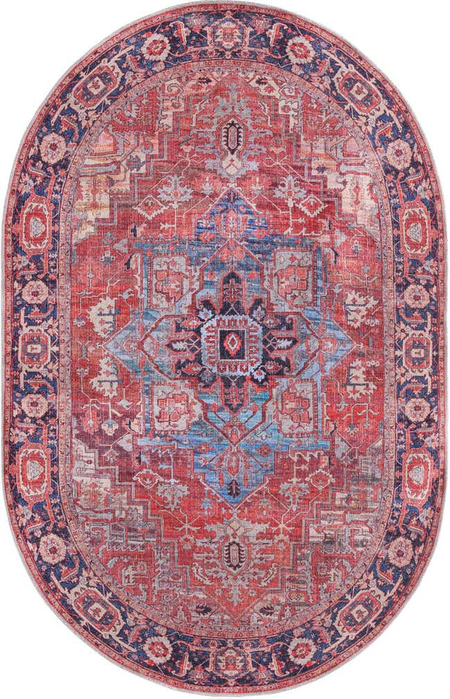 5' 3 x 8' Washable Maahru Oval Rug