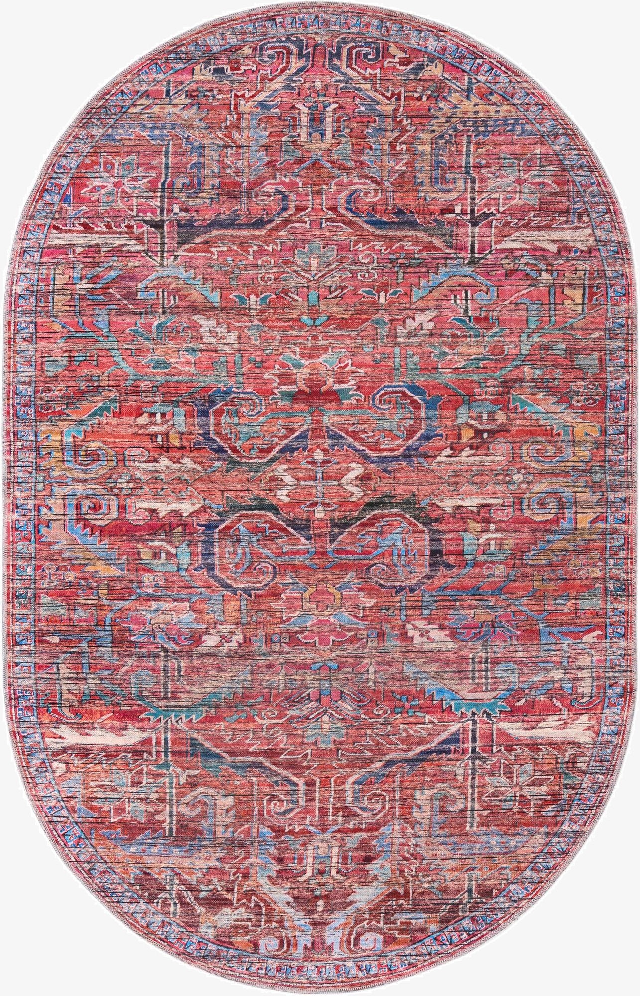 Primary image  5' 3 x 8'  Washable Maahru Oval Rug