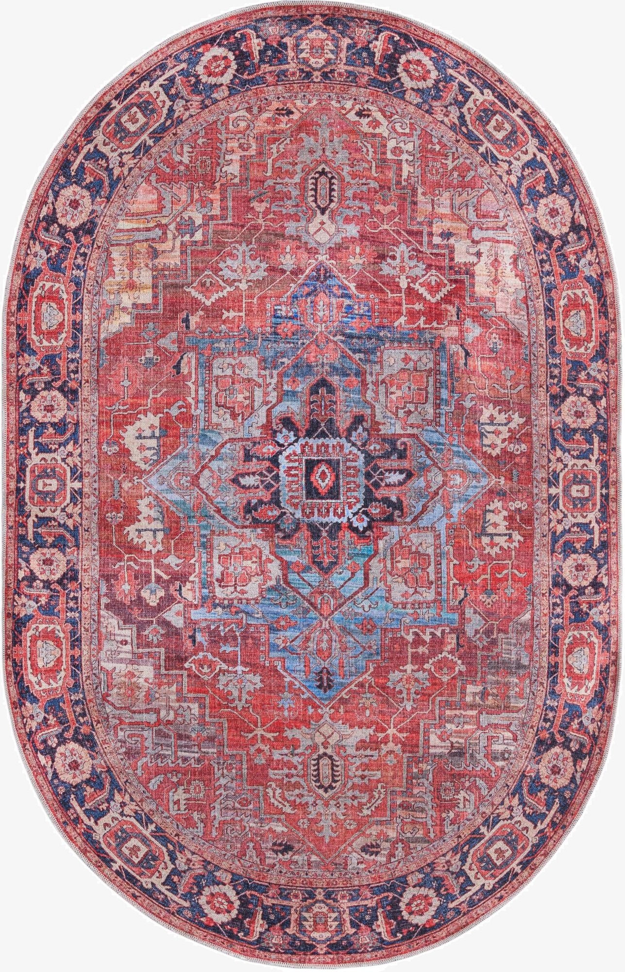 5' 3 x 8'  Washable Maahru Oval Rug