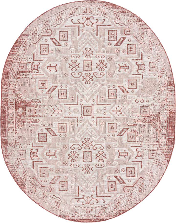7' 10 x 10' Easy-Clean Aztec Indoor / Outdoor Oval Rug