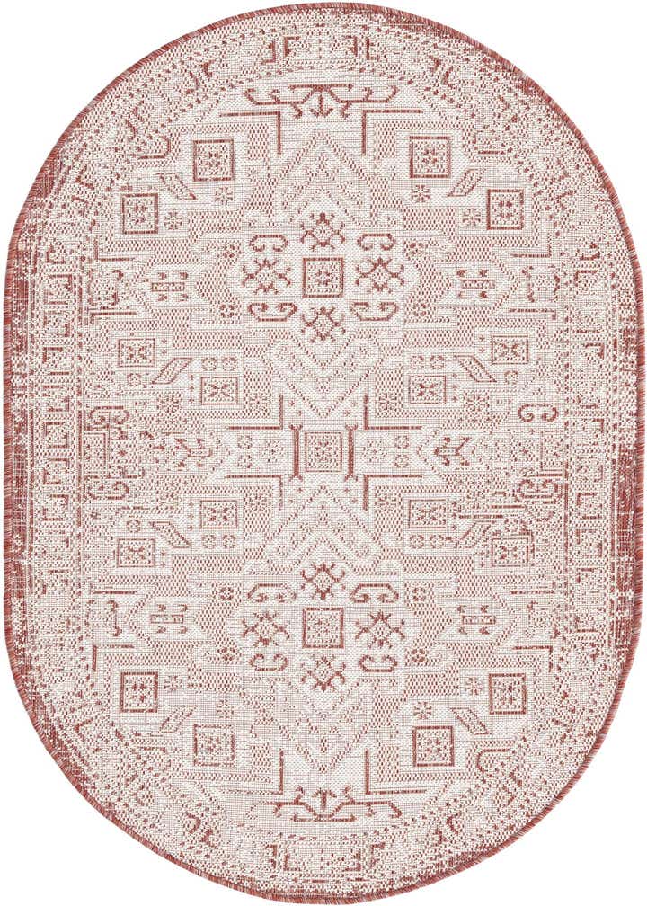 3' x 5' 3 Easy-Clean Aztec Indoor / Outdoor Oval Rug