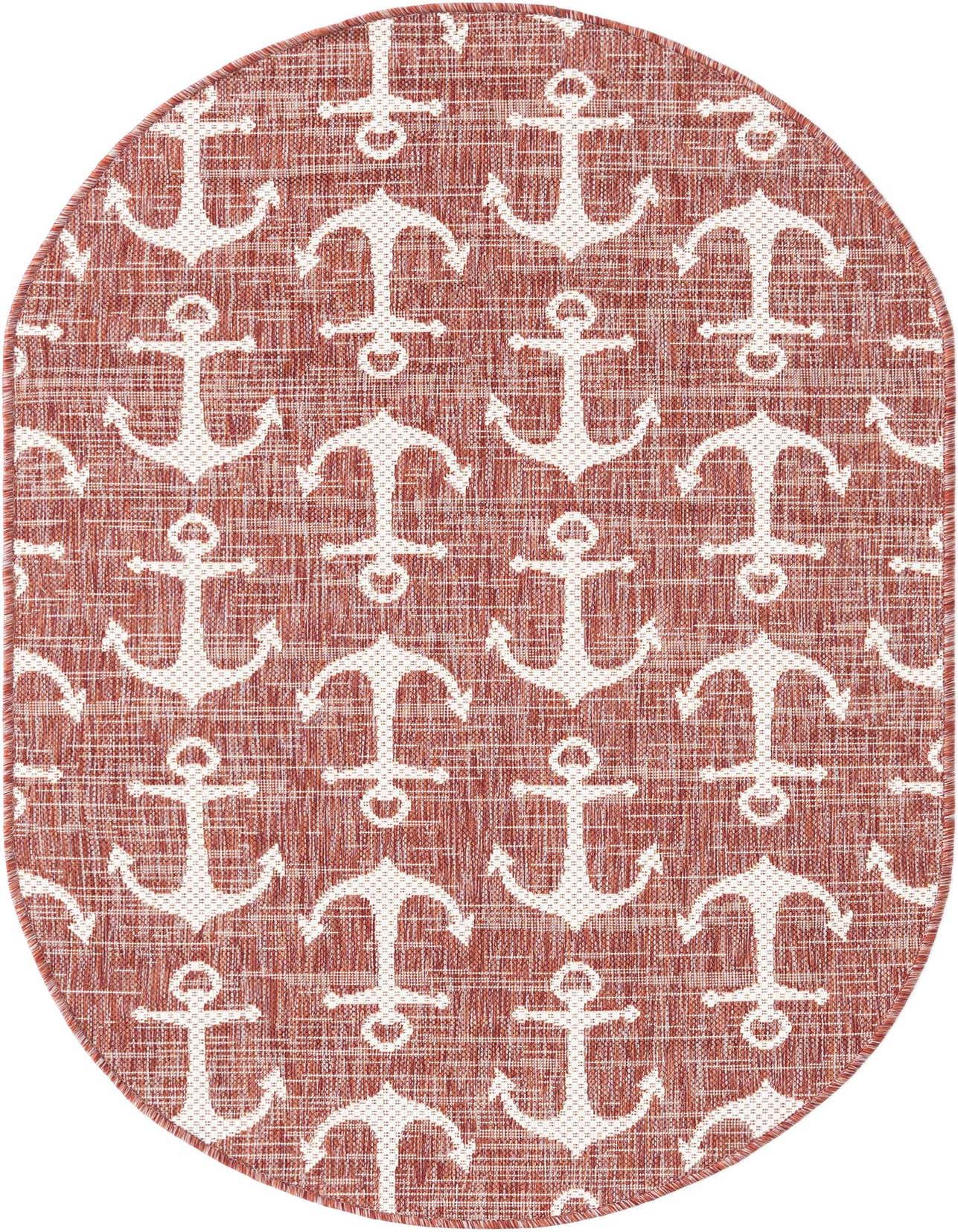 3' x 5' 3 Easy-Clean Coastal Indoor / Outdoor Oval Rug