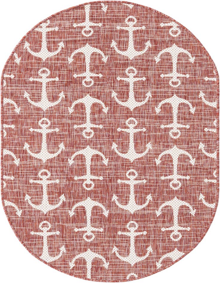 Detail image of 3' x 5' 3 Easy-Clean Coastal Indoor / Outdoor Oval Rug