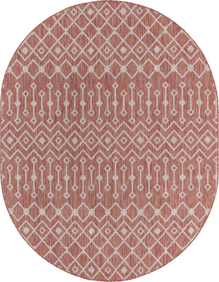 Detail image of 7' 10 x 10' Easy-Clean Lattice Indoor / Outdoor Oval Rug