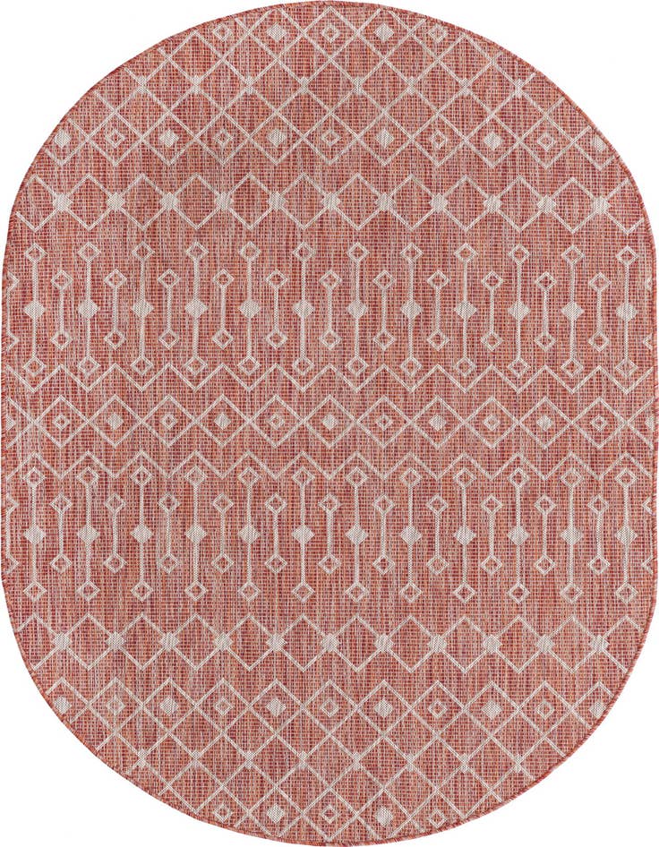 Detail image of 5' 3 x 8' Easy-Clean Lattice Indoor / Outdoor Oval Rug