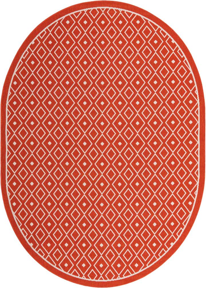 7' 10 x 10' Easy-Clean Lattice Indoor / Outdoor Oval Rug