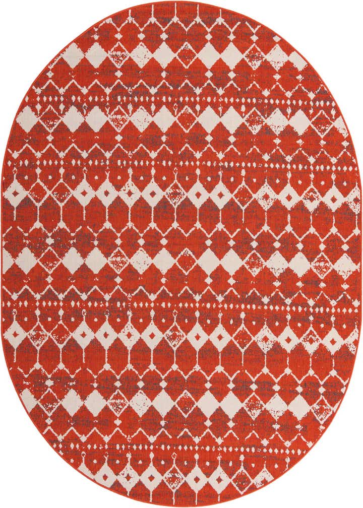 7' 10 x 10' Easy-Clean Lattice Indoor / Outdoor Oval Rug