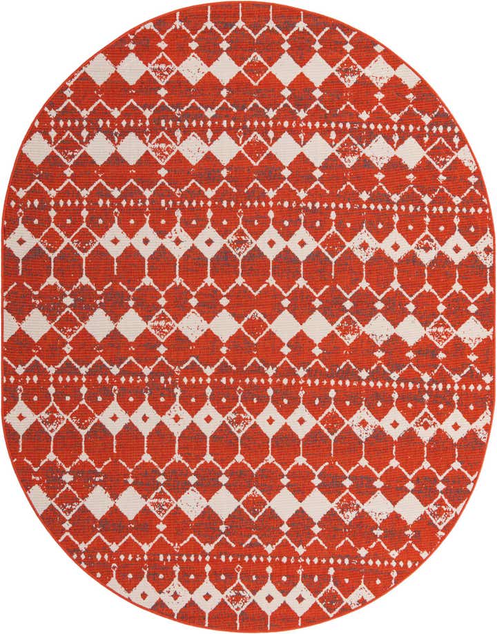 7' 10 x 10' Easy-Clean Lattice Indoor / Outdoor Oval Rug