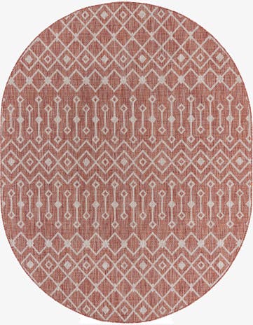 7' 10 x 10' Easy-Clean Lattice Indoor / Outdoor Oval Rug