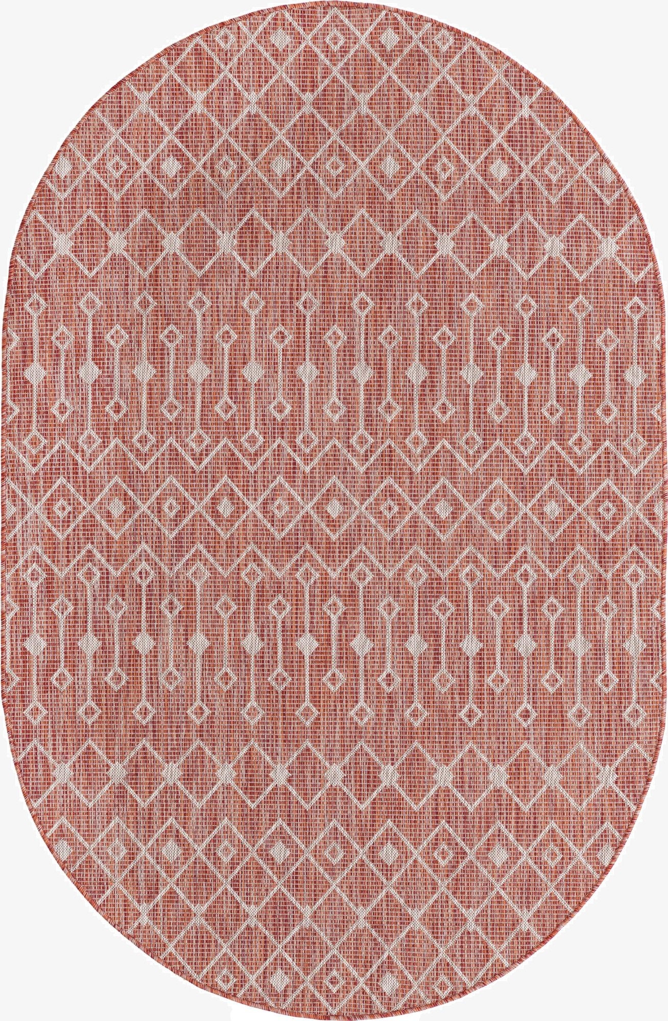 160cm x 245cm  Washable Lattice Indoor / Outdoor Oval Rug