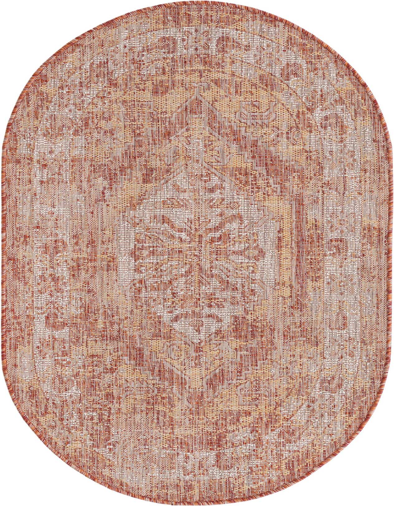 3' x 5' 3 Easy-Clean Traditional Indoor / Outdoor Oval Rug